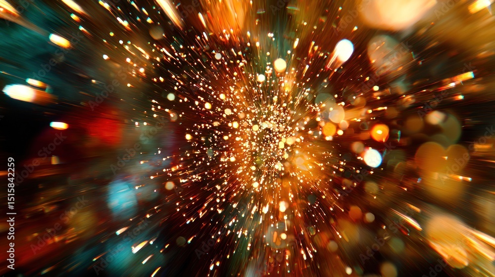 Poster abstract burst of light and color: a dynamic visual symphony