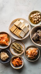 Diverse fermented foods display for culinary inspiration and healthy living