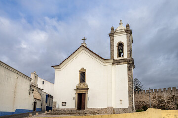 Obraz premium The facade of the Mother church of Sao Salvador in Sines, Portugal