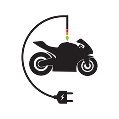 Electric Motorcycle Silhouette Black Icon
