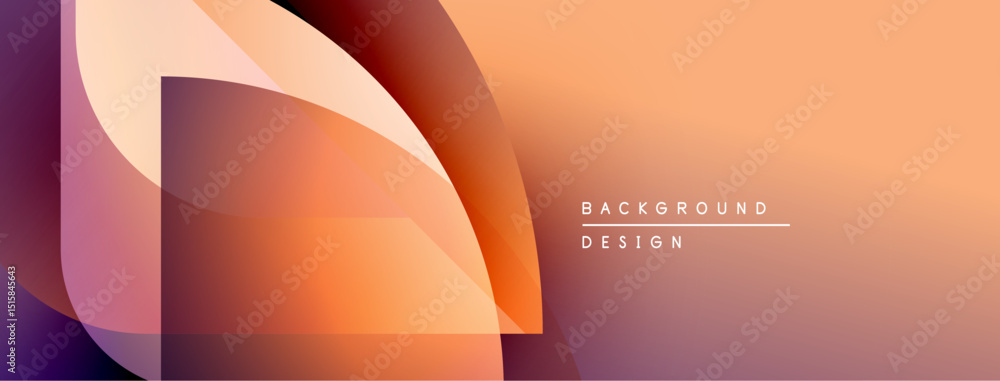 Poster Abstract gradient design. Overlapping shapes create dynamic visual effect. Warm colors dominate composition, suggesting modernity.