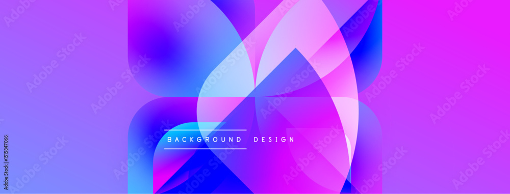 Poster abstract fluid shapes blend, creating vibrant purple, blue gradients. modern design features text ov
