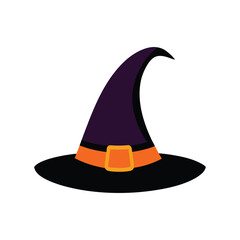 Halloween witch hat vector art illustration