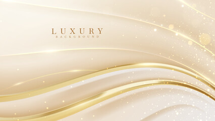 Luxury abstract gold background with glitter light effect decoration.