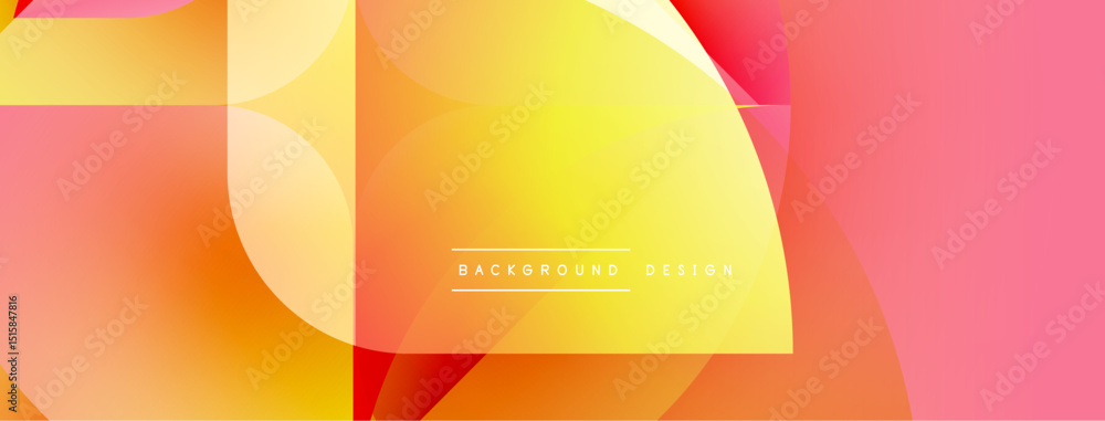Poster abstract geometric background. warm colors blend, creating dynamic visual effect. modern design suit