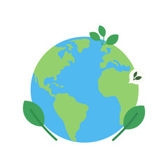 Eco-Friendly Earth Globe with Leaves for Sustainability