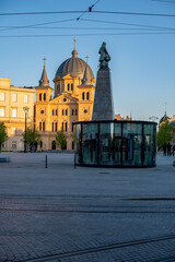 The city of Łódź - view of Freedom Square. Lodz, Poland.	