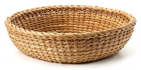 Fototapeta premium Handmade Natural Woven Basket with Distinctive Knit Pattern