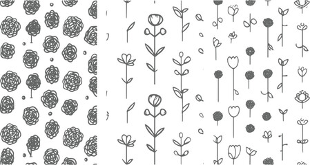 vector art flower pattern design, Valentine's Seamless Pattern Design set of vector and transparent background 