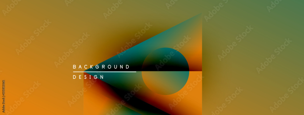 Fototapete Abstract design features vibrant color gradients. Geometric shapes overlap creating dynamic visual effect. Modern background suitable for presentations.
