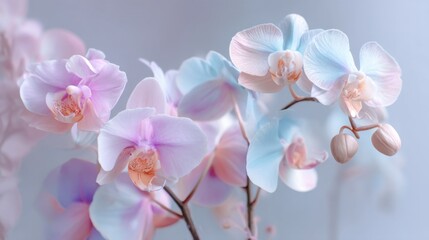 National Orchid Day. Elegant pastel orchids in soft focus for home decor and floral art