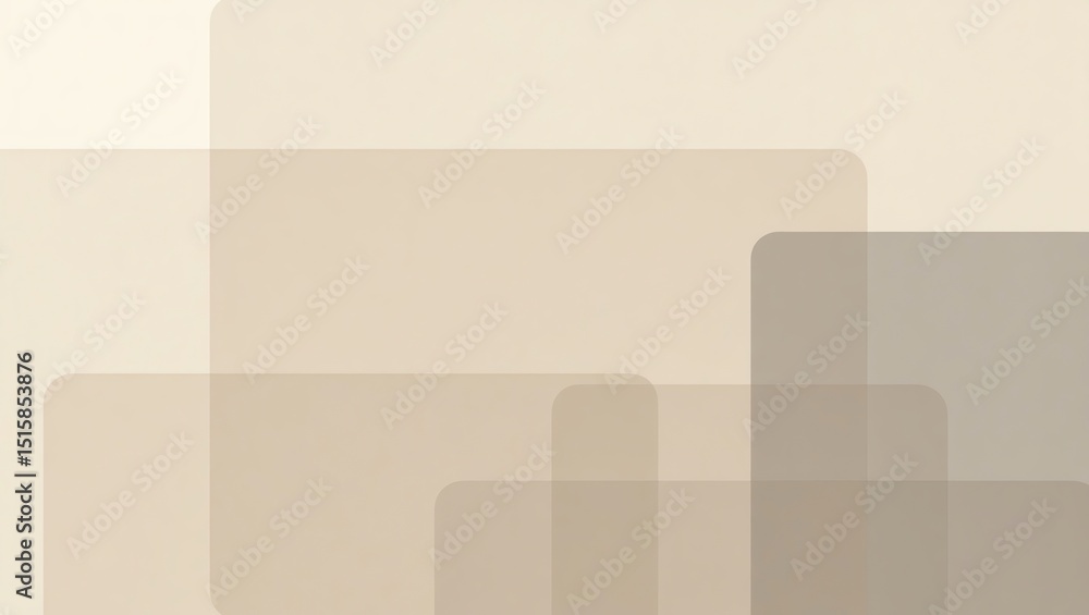 Poster abstract beige background with rounded rectangles creating a modern design