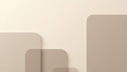 Minimalist Abstract Background with Rounded Squares in Neutral Beige Tones