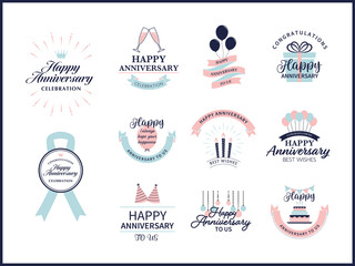 スタイリッシュな記念日デザインと周年祝いのバナーセット