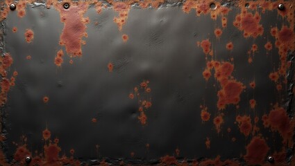 Rusting Metal Plate Texture Showing Wear and Tear with Rivets