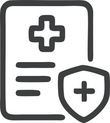 Fototapeta premium Handdrawn Outline Medical Report Insurance Document Icon Graphic Element
