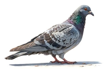 Obraz premium Rock pigeon bird detailed illustration isolated on white background