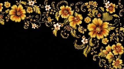 Flourishing Botanical Pattern Against Stark Backdrop