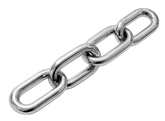 Obraz premium Close-up of a polished metal chain, links in a row