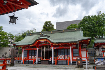 Fukashi-jinja Shrine in Matsumoto with vivid colors and details