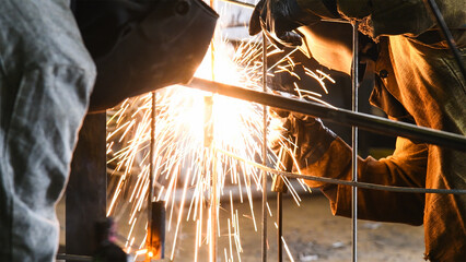 The welder is at work