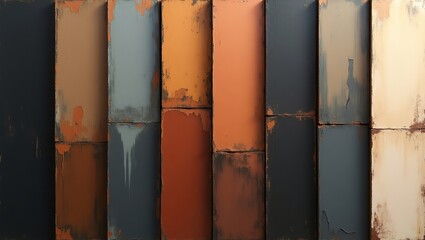 Textured Panels with Weathered Appearance Displaying Various Earth Tones