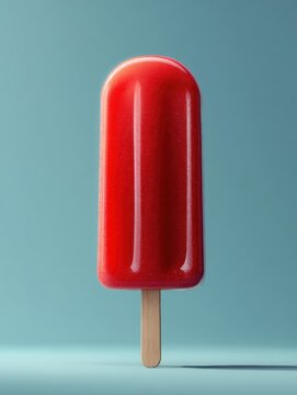 Red popsicle with minimal background	