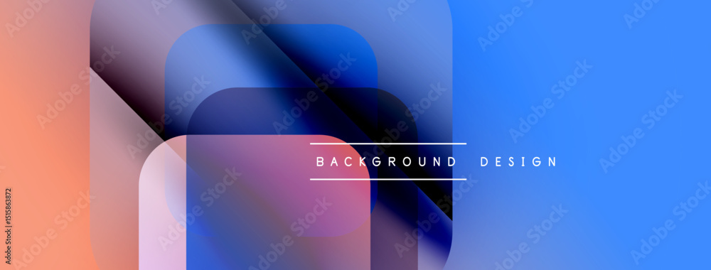 Aufkleber abstract shapes overlap, creating vibrant color gradients. peach, blue, purple hues blend seamlessly