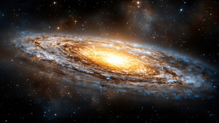 Fototapeta premium Stunning galaxy with swirling stars and bright core, showcasing beauty of universe