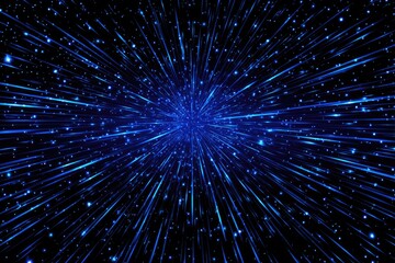 Radiant Blue Energy Expands Through The Darkness