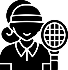 Badminton player icon