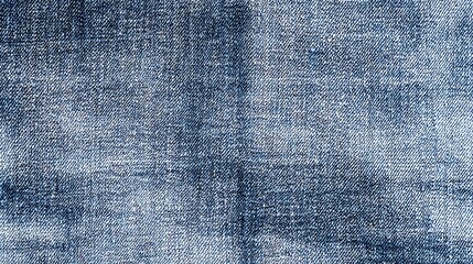 Textured denim fabric close-up on white isolate background.