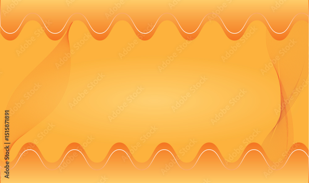 Poster elegant orange gradient background with wave lines and abstract flowing linear elements for creative