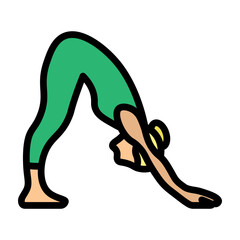 Downward Dog Vector Filled Icon Design