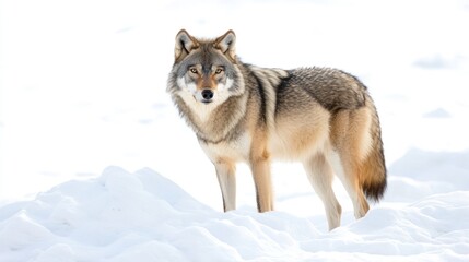 Fototapeta premium Gray wolf in snowy landscape