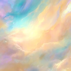 Soft pastel clouds blending harmoniously in a serene sky.