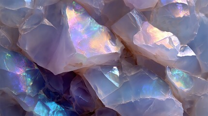 Colorful crystal formations with iridescent surfaces, showcasing natural beauty.