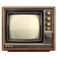 Old TV on a transparent background. 3d illustration. Vintage style.