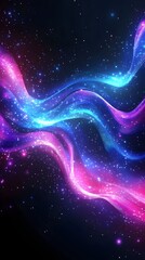 Fototapeta premium Abstract Cosmic Background with Pink and Blue Nebula Waves and Sparkling Stars