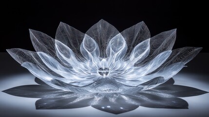 Luminous Glass Lotus: A Symphony of Light and Transparency