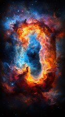 Cosmic Nebula: A Fiery Celestial Dance