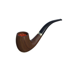 tobacco pipe isolated on white