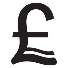 Obraz premium Minimalist Bold Pound Symbol (£) Black & White Graphic