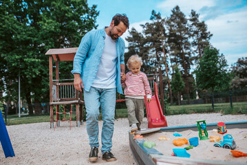 Portrait of dad and child enjoying time together