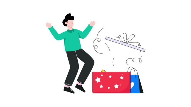 Shopping Cash back 2D Flat Animation.