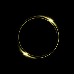 Month made of gold particles.shining sparkles.Frame.Vector image of a golden sparkling circle of stardust.	
