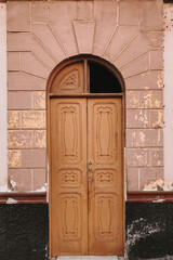 Vintage Wooden Door with Archway