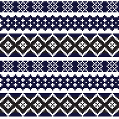 Blue Argyle Fair Isle Seamless Pattern Design