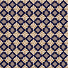 Neutral Colour Argyle Fair Isle Seamless Pattern Design