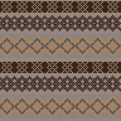 Neutral Colour Argyle Fair Isle Seamless Pattern Design